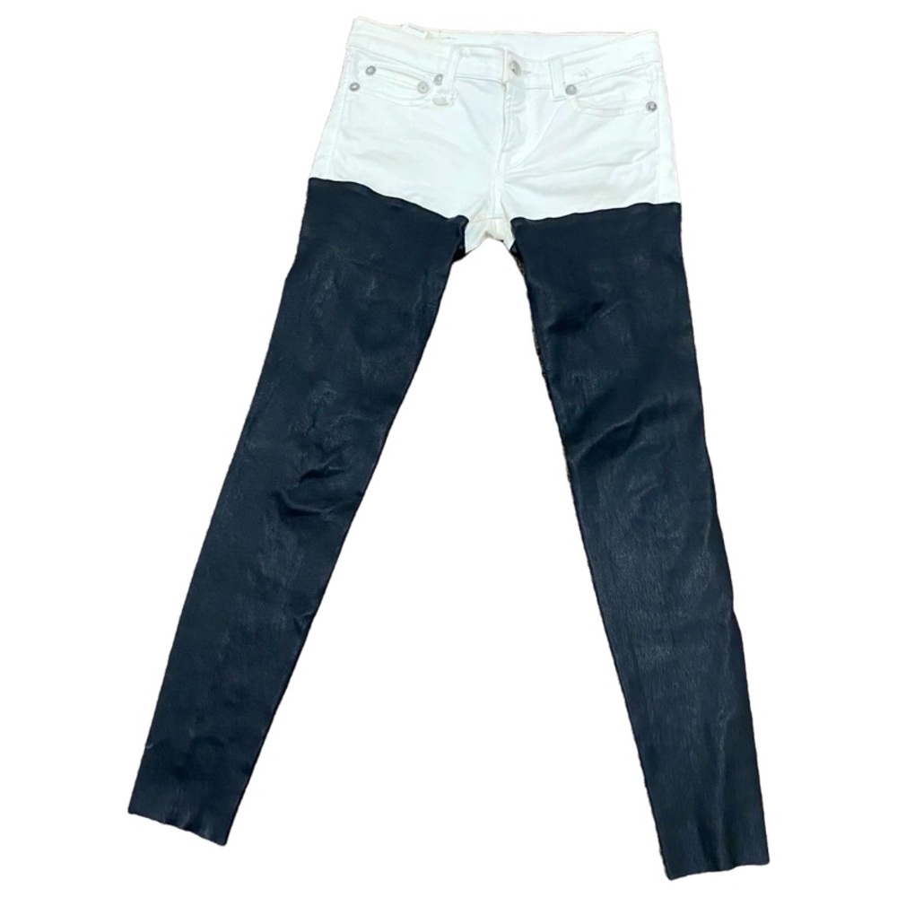 R13 Lambskin leather Chap jeans size 24 made in Italy